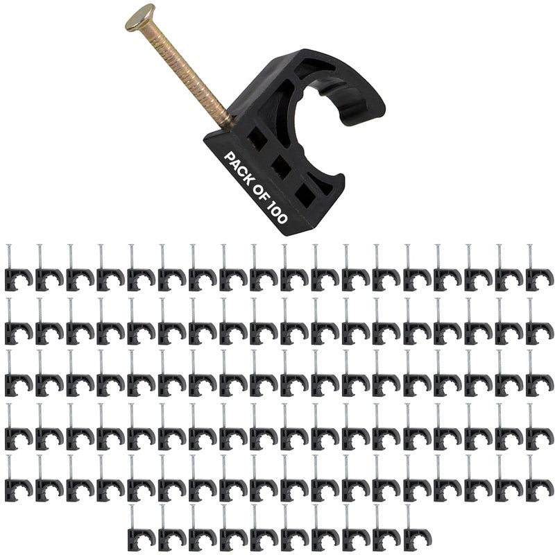 Highcraft ID234x100-K Half Clamp J-Hook with Nail For Pex Tubing Pipe Support, 1/2 in, Black - Image 1